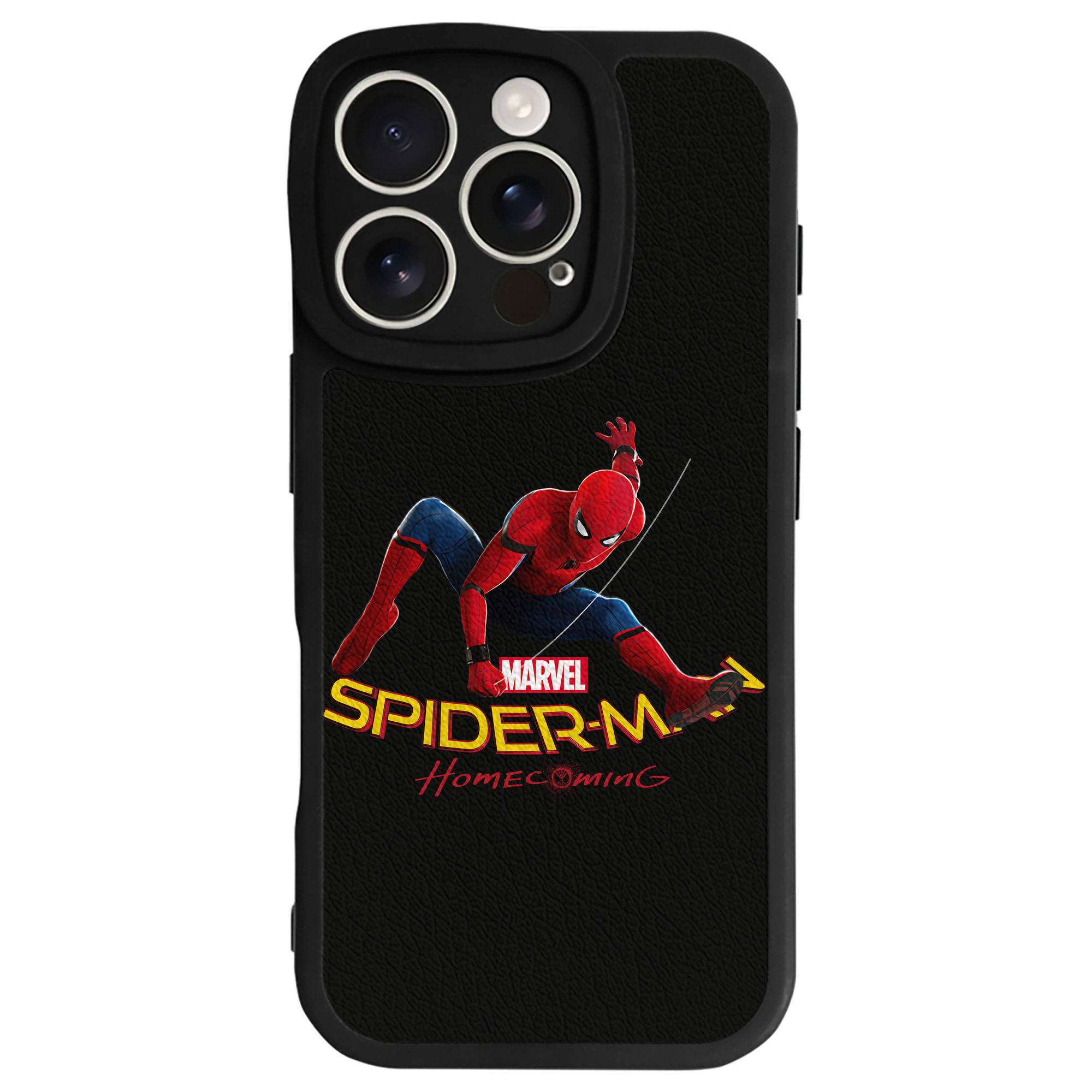 Spider Man スパイダーマン 【iPhone 16シリーズ対応】シリコンスマホケース（レザー調） 材質：シリコン